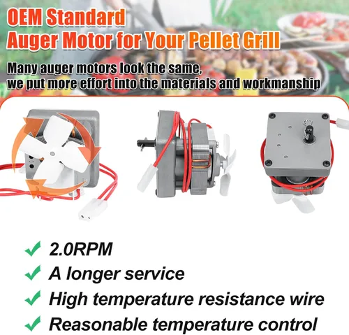 Miniatura 3 de Repuesto de motor de barrena de 2.0 RPM mejorado para parrillas de pellets Pit Boss, compatible con Traeger & Camp Chef, piezas de repuesto de motor