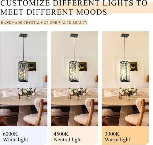 Miniatura 3 de Luces colgantes de cristal para isla de cocina, iluminación colgante luz colgante moderna, lámpara colgante ajustable para cocina