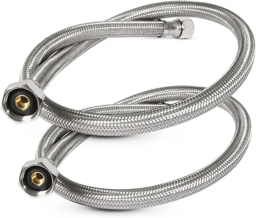 Miniatura 13 de Conector de manguera de grifo Highcraft de 12 pulgadas de longitud, línea de suministro flexible trenzada de acero inoxidable de 1/2" IPS X 3/8