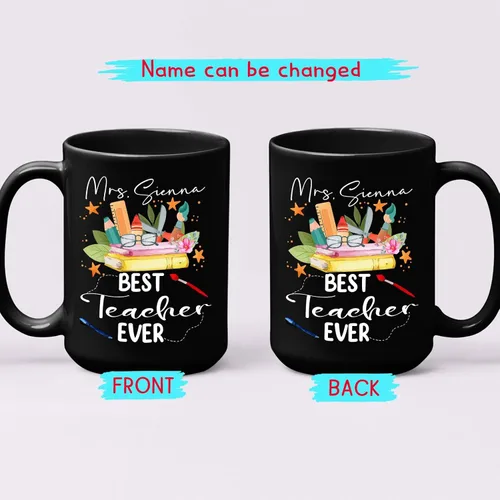 Miniatura 2 de Taza de café personalizada, regalos de agradecimiento al profesor para el mejor profesor, tazas de café con nombre personalizado para profesores