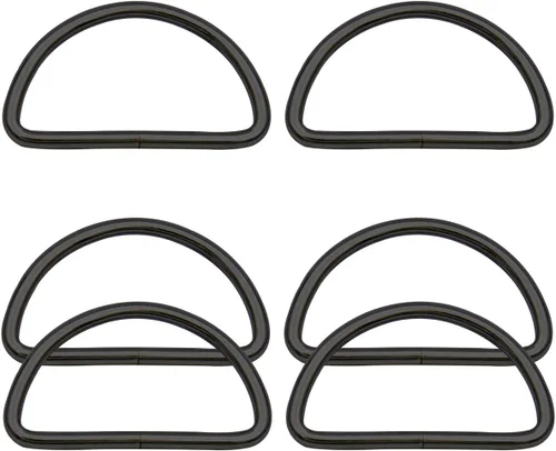 Miniatura 31 de 20 piezas de anillos en D de 1" (25mm) soldados de metal fuerte bronce semi-circular para collares de mascotas, hardware, bolsas, anillo de hebilla