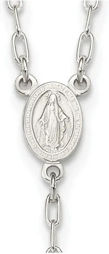 Miniatura 5 de Diamond2Deal Rosario pulido de plata de ley de 26 pulgadas, collar de regalo
