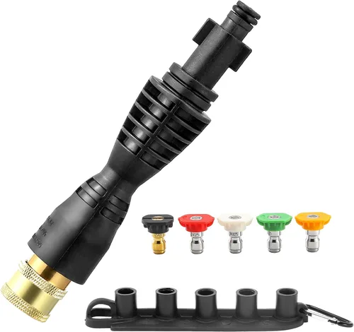 FIXFANS Adaptador de pistola de lavado a presión con conector rápido de 1/4 de pulgada, kit de repuesto de varilla de lavado eléctrico de 6