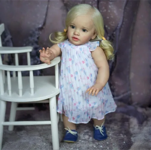 Big Size Reborn Baby Dolls Pippa 26 Inch Realistic Reborn Toddler Girl Doll, Lifelike Toddler Baby Dolls Princess Girl Soft Cloth Body that Look