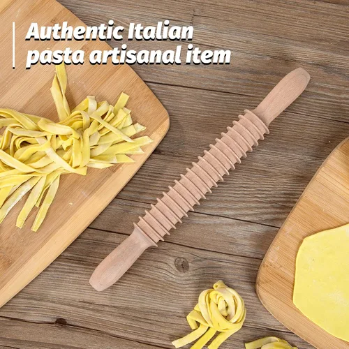 Miniatura 4 de Lápiz rodante de madera de haya de 7mm para pasta Fettuccine, cortador de tallarines, rodillo de rejilla de fideos, cortador de masa, lápiz rodante
