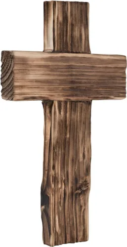 Miniatura 11 de OKSQW Cruz de pared de madera cristiana espiritual Cruz religiosa Regalos con gancho para colgar en la pared o mesa con bendita para la iglesia