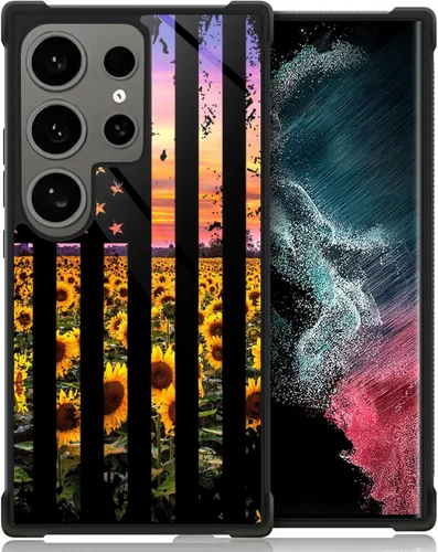 Miniatura 65 de ZHEGAILIAN Funda compatible con Samsung Galaxy S22 Ultra, funda de vidrio orgánico para niñas, mujeres y hombres, diseño de cuatro esquinas, Cabeza