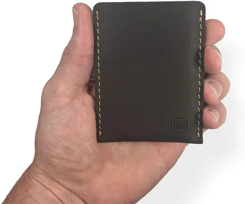 Miniatura 2 de Modern Carry - Funda delgada de cuero para tarjetas de crédito marrón Brown Card Sleeve