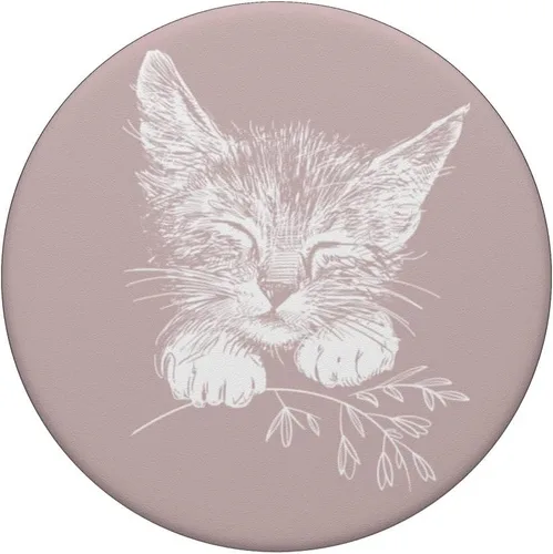 Miniatura 3 de PopSockets PopSockets Swappable PopGrip - Gatito durmiente con ramita pequeña