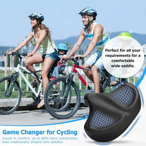 Miniatura 7 de CDYWD Oversized Bike Seat for Men & Women Comfort Wide, Soft Padded Bicycle Seat, Comfortable Large Bike Saddle for Peloton, Electric Scooter