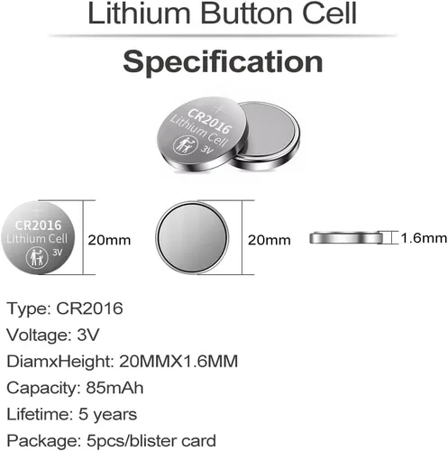 Miniatura 3 de PGSONIC CR2016 3V Lithium Coin Battery (15-Pack), Powerful, Reliable and Leak-Free