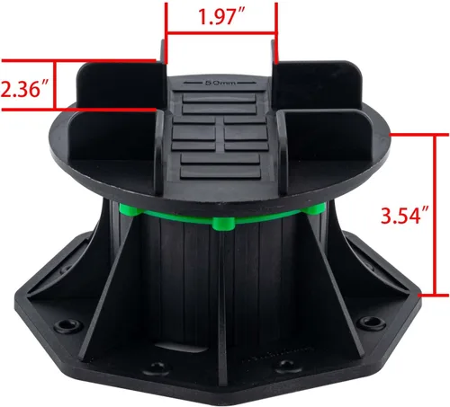 Miniatura 3 de Paquete de 8 Pedestales Ajustables de Plástico para Adoquines, Soporte de Losas de Piso Elevador de Piso, Soporte de Plataforma para Elevar el Suelo