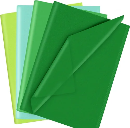 100 hojas de papel de seda verde a granel para bolsas de regalo, 20 x 14 pulgadas, papel de seda para regalo para el día de San Patricio, Navidad,