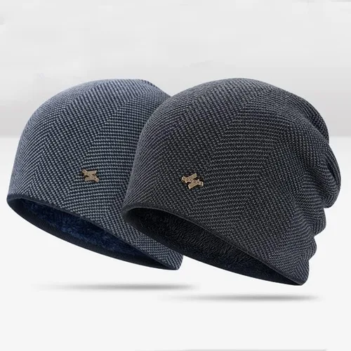 Miniatura 6 de Gorro unisex de lana de punto Sky Madrid con forro polar frío para hombre, gorro negro