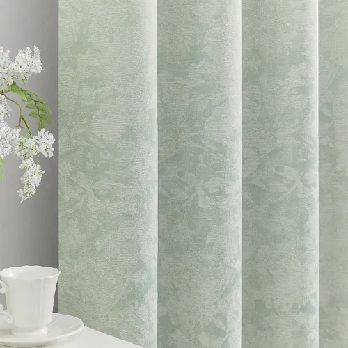 Miniatura 19 de Beauoop - Cortinas opacas beige con diseño floral jacquard, 2 paneles, para dormitorio/sala, de felpilla, gris pardo, aislantes y a prueba de ruido