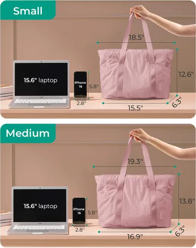 Miniatura 55 de BAGSMART Bolsa de mano para mujer con cremallera, bolsa de gimnasio con compartimentos, bolsa de trabajo para enfermera, baile, bolsa de yoga