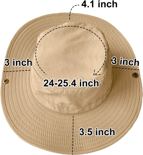 Miniatura 5 de Surblue Sombrero de sol de pesca de ala ancha para hombres y mujeres, protección solar a caqui