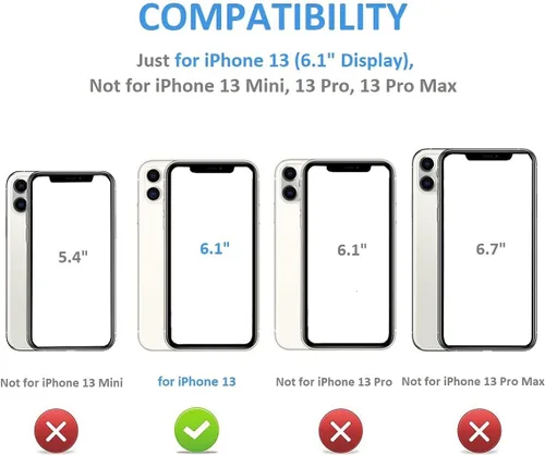 Miniatura 2 de ONETOP Funda tipo cartera para iPhone 13 con soporte para tarjetas, anillo de rotación de 360°, bloqueo RFID, doble cierre magnético, a prueba