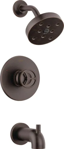 Miniatura 14 de Delta Faucet Trinsic Serie 14 Juego de grifo de ducha dorado con cabezal de ducha H2Okinetic, kit de accesorios de ducha dorados, juego de grifo
