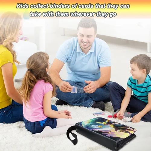 Miniatura 5 de Carpeta de tarjetas coleccionables de 9 bolsillos, 50 fundas desmontables, álbum de colección de tarjetas compatibles para tarjetas intercambiables