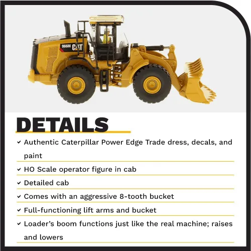 Miniatura 4 de Diecast Masters 1:87 Escala Caterpillar 966M Cargadora de ruedas, Camiones para gatos y equipos de construcción HO Scale Series Modelo 85948