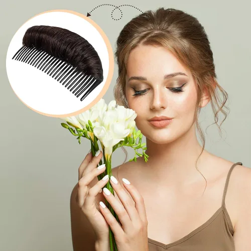 Miniatura 5 de WILLBOND 3 pinzas invisibles para el pelo falso, almohadilla aumentada, base de cabello de volumen esponjoso, herramienta de inserción