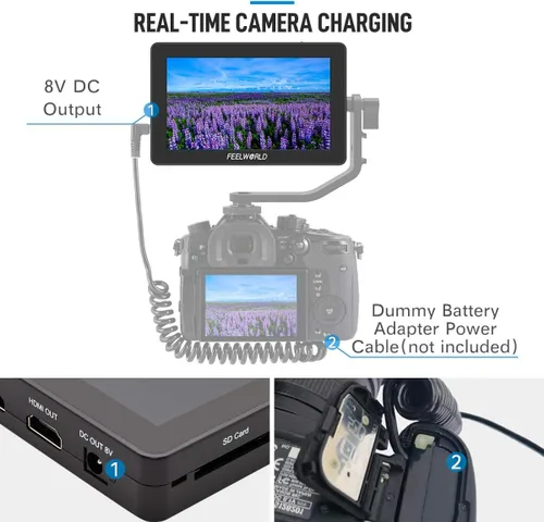 Miniatura 6 de FEELWORLD F6 Plus V2+Batería+Bolsa Pantalla Táctil de 6 Pulgadas DSLR Cámara Monitor de Campo con 3D Lut Pequeño Full HD 1920x1080 IPS Pantalla