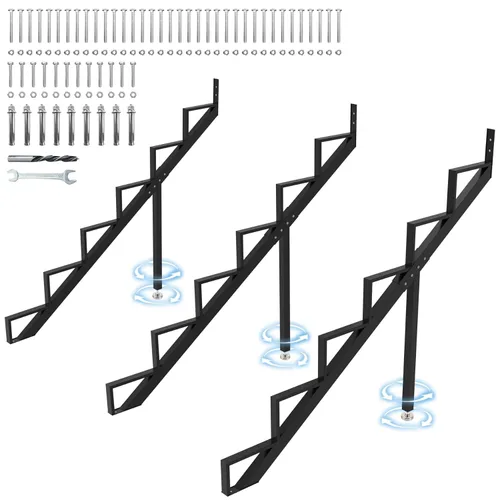 Miniatura 9 de Paquete de 3 elevadores de escalera de acero de 1 escalón, cuerda de escalera de metal resistente, cuerda de escalera de acero resistente