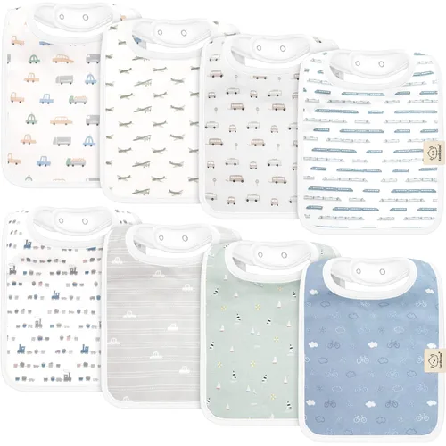 Miniatura 10 de KeaBabies Paquete de 8 baberos orgánicos para bebés para niños y niñas - Baberos súper absorbentes de algodón para bebé niña y niño, baberos