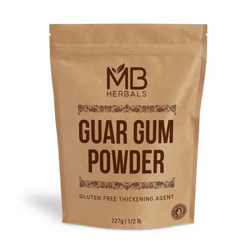 MB Herbals Polvo de goma guar 8 oz (0,5 LB / 227 Gram) | Agente espesante sin gluten para sopas, salsas, currys y helados
