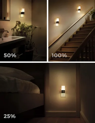 Miniatura 5 de L LOHAS LED Luces nocturnas enchufables a la pared, luz nocturna moderna con sensor de atardecer a amanecer, blanco suave 3000K, luz nocturna