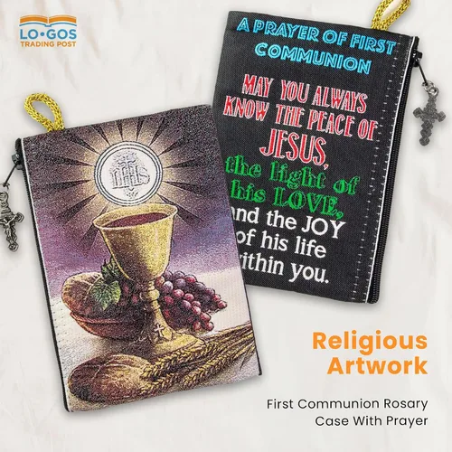 Miniatura 20 de Bolsa de rosario católico, estuche de rosario de bautismo para niños con números 6:24-26, versículo de la Biblia, 4 x 6 pulgadas, joyería y monedero