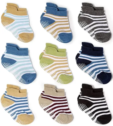 Miniatura 11 de Calcetines tobilleros antideslizantes Zaples para bebés con suelas antideslizantes para bebés, niños pequeños, niños y niñas