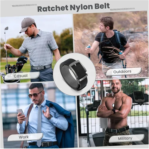 Miniatura 5 de Cinturones de trinquete de liberación rápida para hombre, cinturón de nailon reversible dos en uno para hombre casual y vestido deportivo