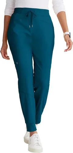 Barco One Pantalón deportivo, pantalón quirúrgico de altura media, con tejido elástico de 4 vías y 3 bolsillos, para mujer