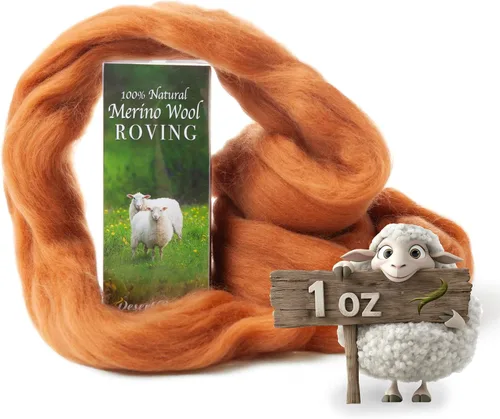 Miniatura 18 de Desert Breeze Distributing Lana Merino 100% Natural Roving - Lana Merino Peinada de Primera Calidad Roving - Tapicería, Hilado, Fieltrado Húmedo