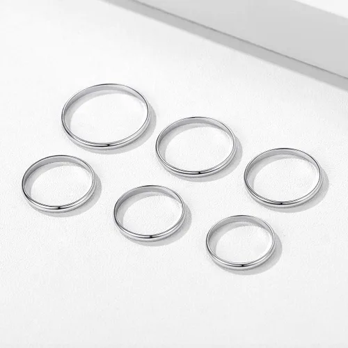 Miniatura 9 de ChicSilver 235mm 925 Sterling Silver Ring Customizable Plain Dome High Polished Wedding Band Comfort Fit Size 4-12 (with Gift Box)