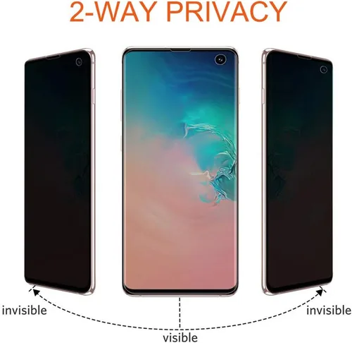 Miniatura 2 de Protector de pantalla de privacidad para Galaxy S10, compatible con fundas, compatible con desbloqueo en pantalla, película suave para Samsung