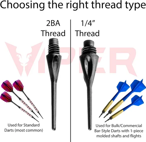 Miniatura 2 de Viper Accesorio para dardos: punta suave de diamante de 1/4 ", negro (500 y 1000 paquetes)