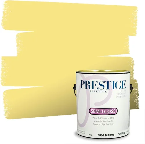 Miniatura 160 de PRESTIGE Pinturas Pintura Exterior e Imprimación En Uno, 1 Galón, Satinado, Pareja Comparable de Benjamin Moore* Amarillo* 320BM-PCM