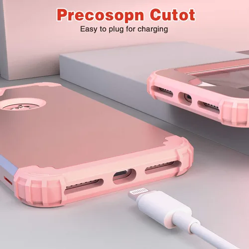 Miniatura 7 de IDweel Funda para iPhone 8 Plus, para iPhone 7 Plus con Protector de Pantalla, 3 en 1 Híbrida Resistente a Golpes de Servicio Pesado Protección Oro