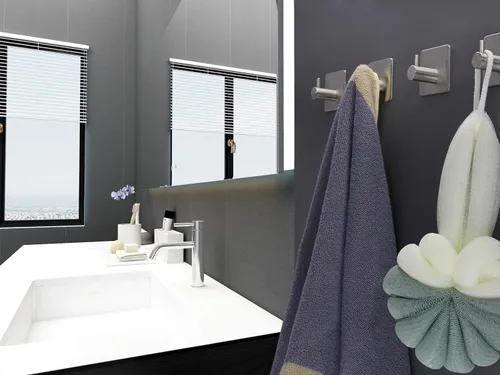 Miniatura 4 de Ganchos adhesivos para toallas, ganchos de pared, ganchos de acero inoxidable resistentes, ganchos de puerta, ganchos de baño para colgar abrigos