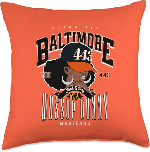 Miniatura 4 de Baltimore Area Code 443 443 Area Code Baltimore Maryland Flag Black Girl Bmore Pride - Almohada de 16 x 16 pulgadas, multicolor