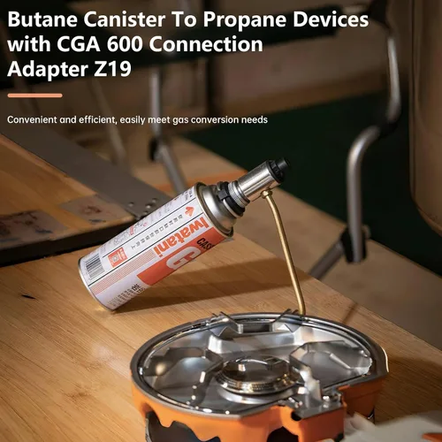 Miniatura 2 de Campingmoon - Convertidor de adaptador de butano a propano de 8 onzas, tipo boquilla, recipiente de butano a dispositivos de propano de 1 libra