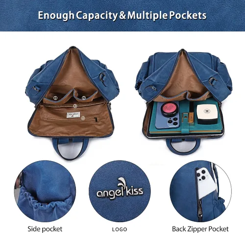 Miniatura 31 de Bolsos mochila monedero de piel sintética para mujer, bolsas con zíper, mochilas de hombro casuales