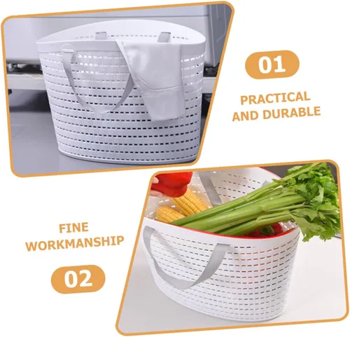 Miniatura 3 de Cesta de plástico para lavandería, 2 unidades, bolsa de almacenamiento hueca con asas para baño, dormitorio, organización y almacenamiento