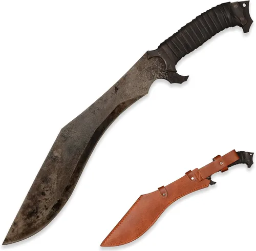 Miniatura 11 de SV Espada de corte artesanal hecha a mano de manganeso y acero, de tang completo, para exteriores, caza, camping, senderismo, supervivencia