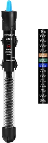 Miniatura 12 de Calentador de acuario AQUANEAT, calentador de 50W para tanque de peces, termostato de agua sumergible ajustable con termómetro