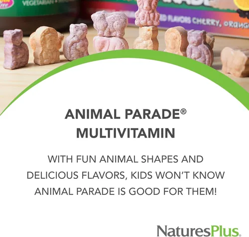 Miniatura 3 de Natures Plus Animal Parade - Multivitamínico masticable para niños, sabor a uva, 90 tabletas en forma de animal, promueve la salud y el bienestar