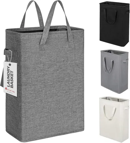 Miniatura 13 de Cesta para la ropa sucia delgada con asas, cesta plegable para la ropa sucia, bolsa estrecha para ropa sucia, cesta plegable para ropa sucia, 45